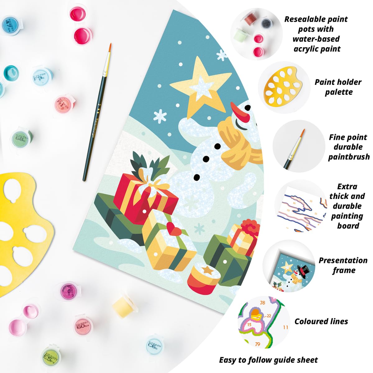 Ravensburger CreArt Spectacular Snowman Paint by Numbers Kit for Kids - 25978 - Painting Arts and Crafts for Ages 9 and Up Ravensburger