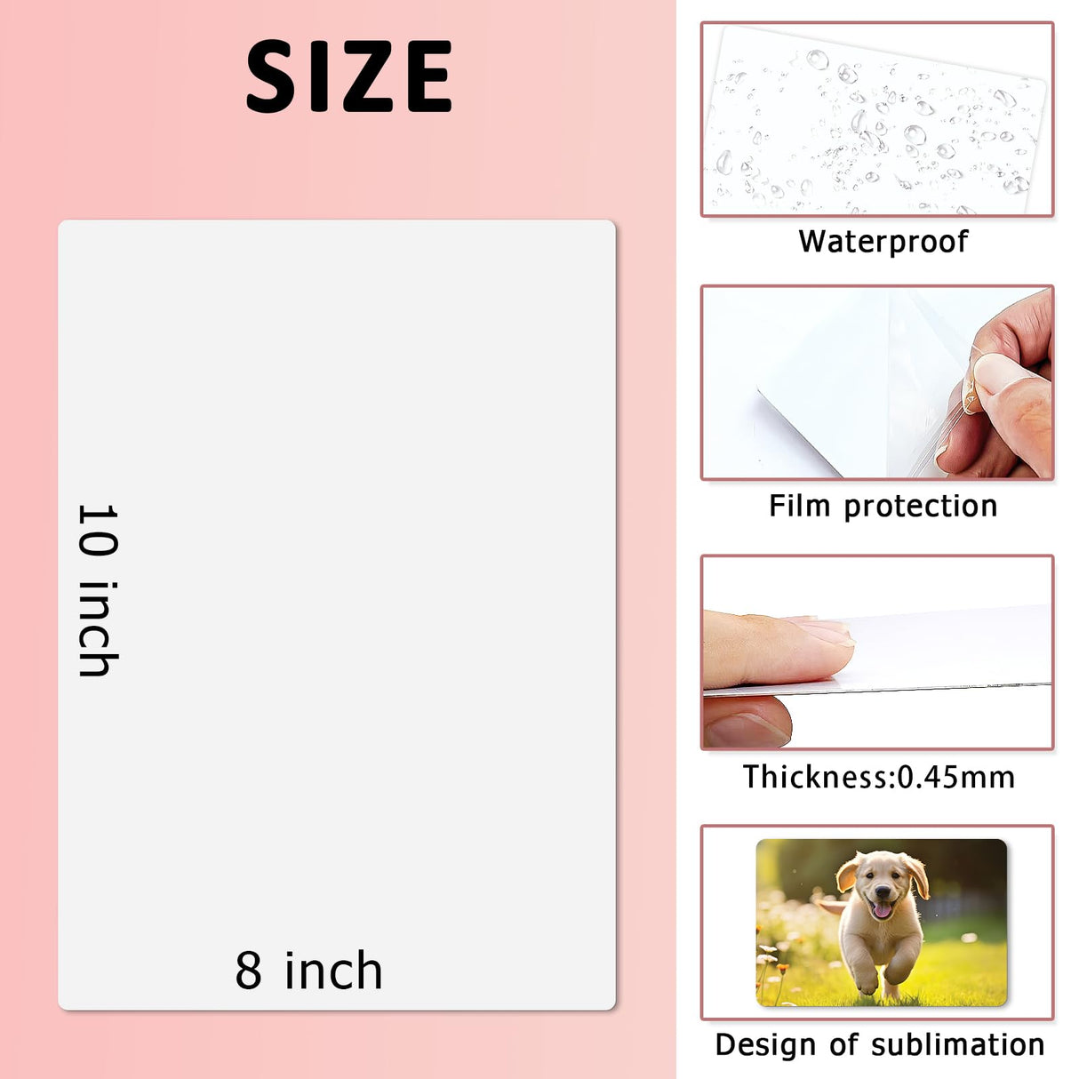 Beclumas 20 Pack 8''x10'' Sublimation Metal Photo Blanks, 0.45mm Aluminum Photo Sign Blank for DIY Printing, Wall Decor, Room Decor Beclumas