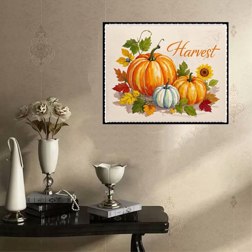 ACANDYL Halloween DIY Paint by Numbers Kit for Adults Beginner Paint by Number for Adults Fall Pumpkin Canvas Painting by Number DIY Acrylic Oil Painting on Canvas Arts Craft Decoration 16x20 inch ACANDYL