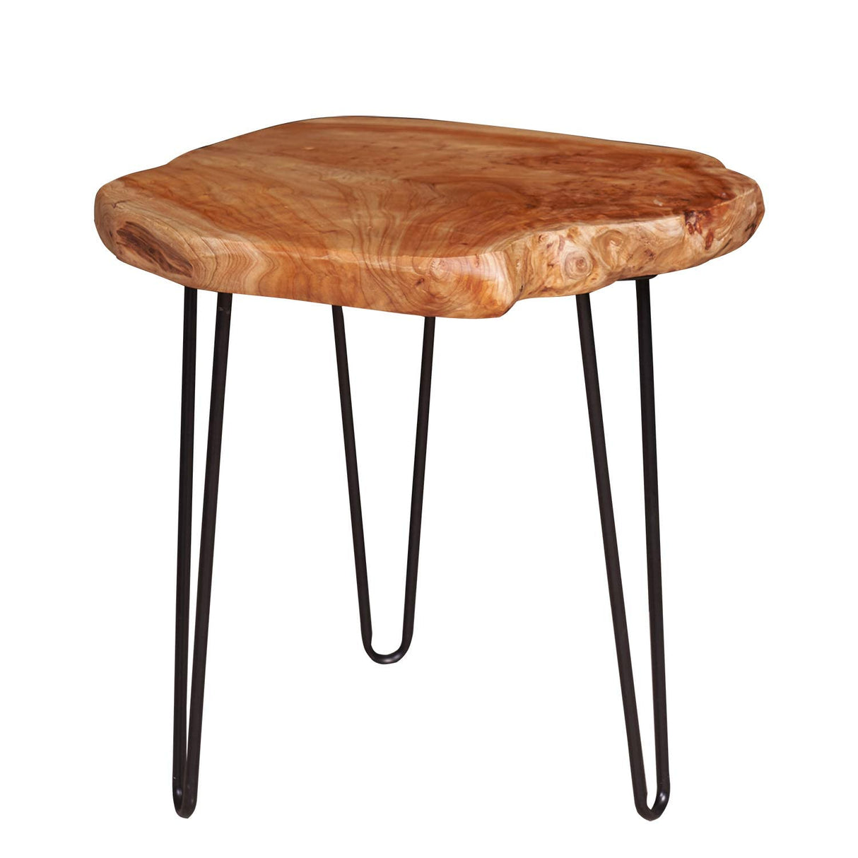 NXN-HOME Natural Edge Side Table, Live Edge End Table with 3 Hairpin Legs, Nightstand Plant Stand for Bedroom and Living Room(15.5" L x 14.5" W x 16" T.) NXN-HOME