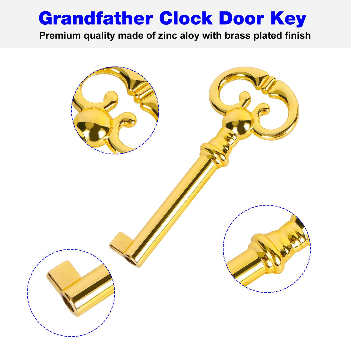 Grandfather Clock Key Replacement Howard Miller Grandfather Clock Door Key, Compatible Ridgeway, Sligh, Emporer, Pearl, Seth Thomas Clock Door Key Suit for Most Clock Prior to 2004 RO6G