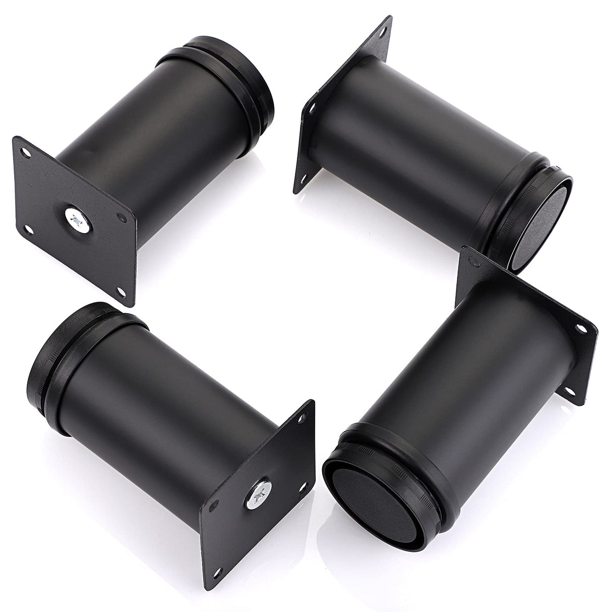 OwnMy 4PCS 4 Inch Stainless Steel Furniture Legs Feets Metal Cabinet Legs, Adjustable Round Metal Furniture Replacement Legs Corner Feets Heavy Duty Table Leg Extenders for Sofa Couch Chair OwnMy