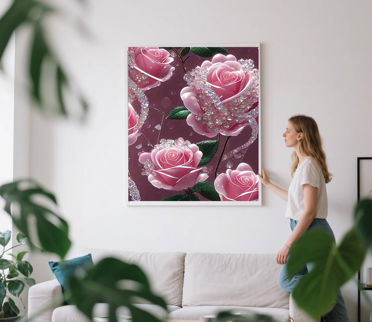 GXGLLPZBY 4 Pack Diamond Painting Kits for Adult Beginners,5D DIY Rose Flower Diamond Art Kits for Adult,Full Round Drill Floral Diamond Dot Gem Art Kits,Home Wall Decoration 11.8x15.8 Inches GXGLLPZBY