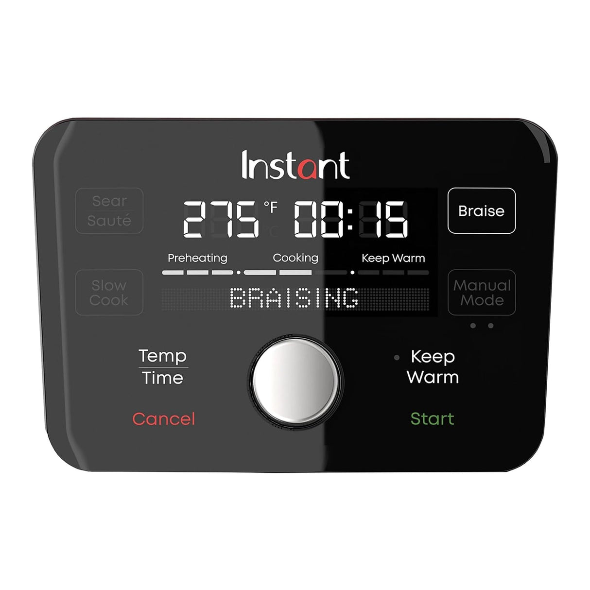 6-Quart 1500W Electric Dutch Oven with Recipe Book - Braise, Slow Cook, Sear, Warm, Red Enameled Cast Iron Instant