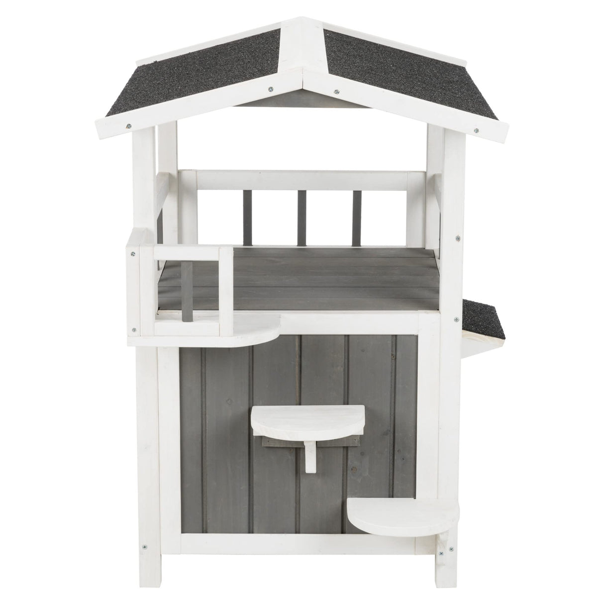 TRIXIE Pet Home with Covered Balcony, Elevated Cat House, Weatherproof Shelter, Ideal for Cats and Small Dogs TRIXIE