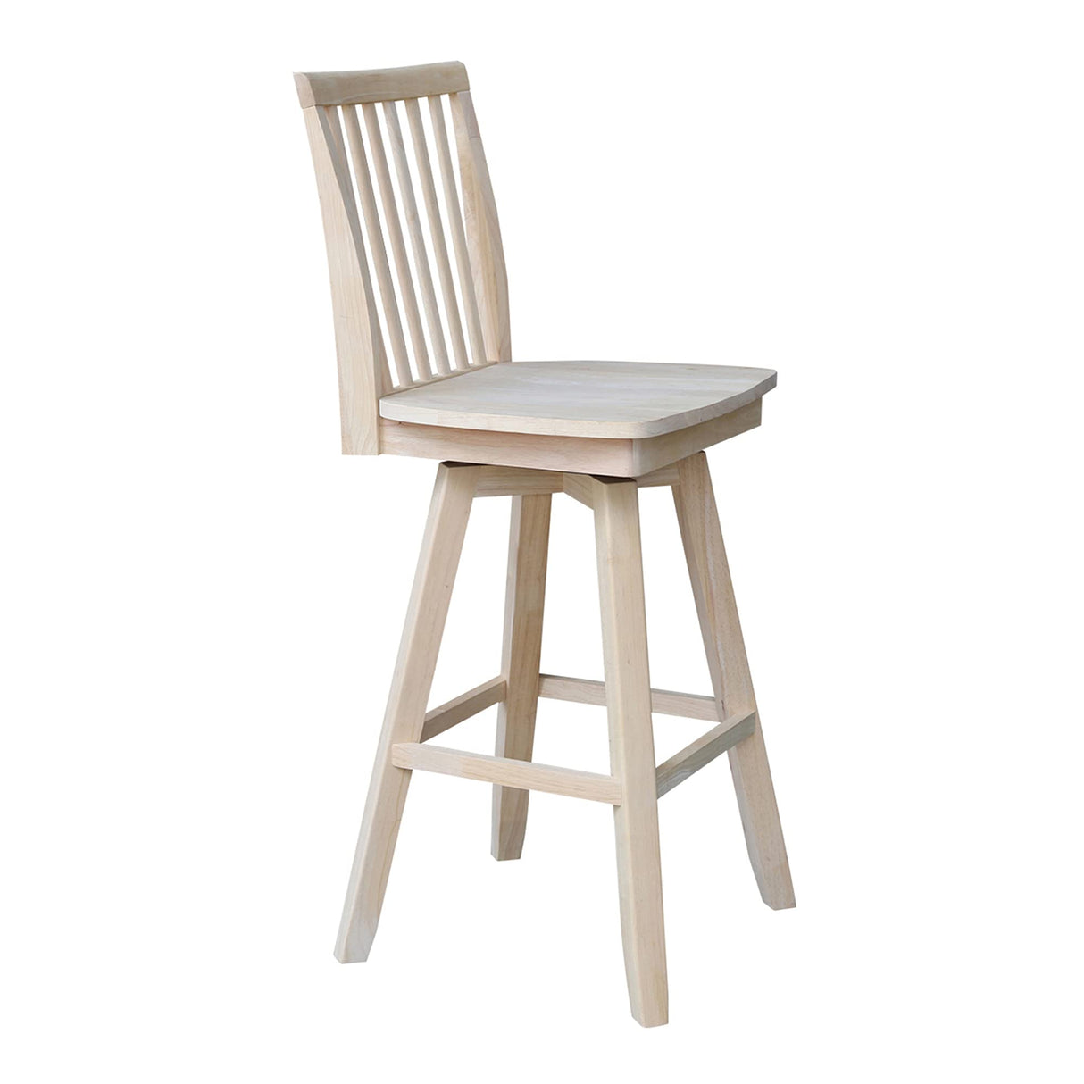 IC International Concepts Mission Barheight Stool with Swivel Seat Bar Height Table, 30", Ready to Finish IC International Concepts