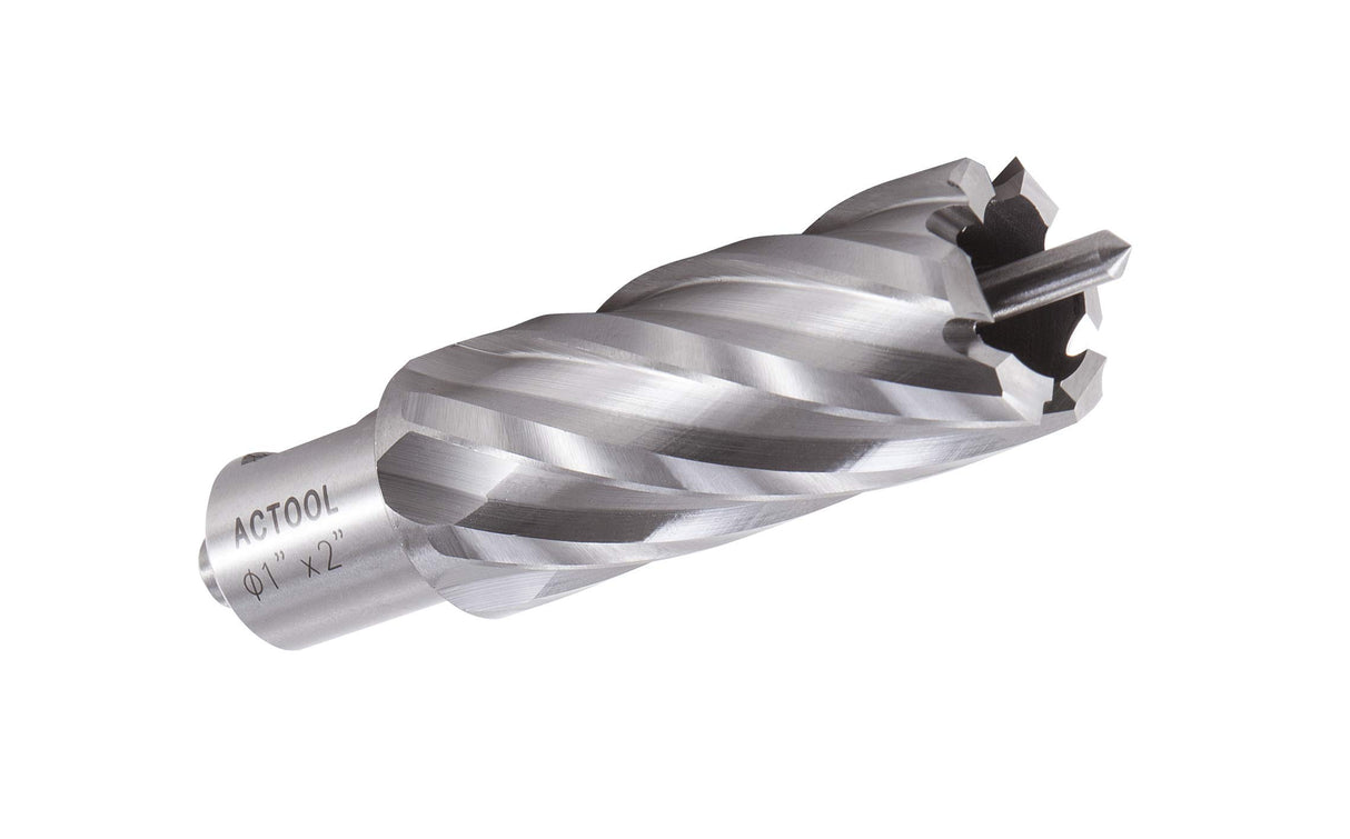 ACTOOL 1" Diameter × 2" Depth of Cut HSS ANNULAR Cutter with 3/4'' Weldon Shank ACTOOL
