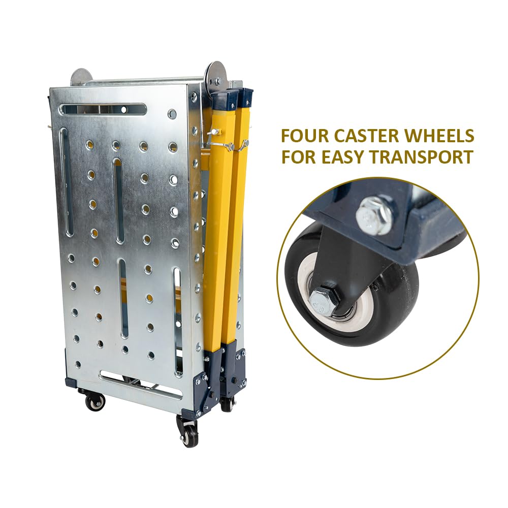 Yeeoy Portable Welding Table, 1100lbs Load Capacity Steel Welding Table with Wheels, Folding Workbench for Workshop Garage Office Yeeoy