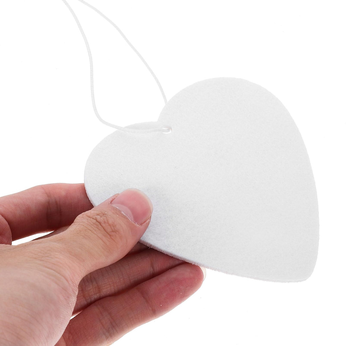 NUOBESTY Sublimation Air Freshener Blanks - 1 Set Car Scented Hanging Sheets Heart Shaped DIY Sublimation Air Freshener with 5 Elastic Strap for Home Car Decoration NUOBESTY