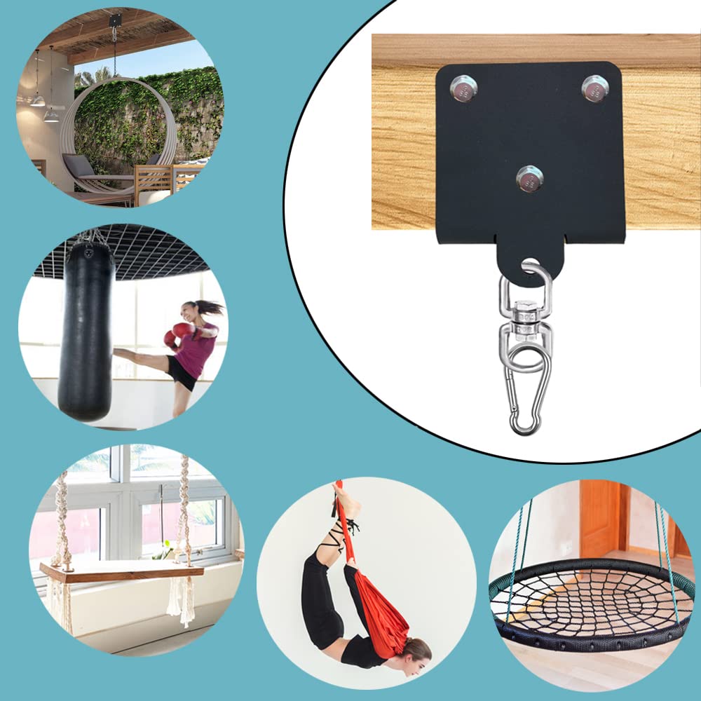 KSWLOR Heavy Punching Boxing Bag Hanger - Heavy Duty Bag Hanger Bracket,360¡ã Rotation Wall Ceiling Mount Wood Beam Hook for Boxing Muay Thai Training,Aerial Yoga Swing & Hammock KSWLOR