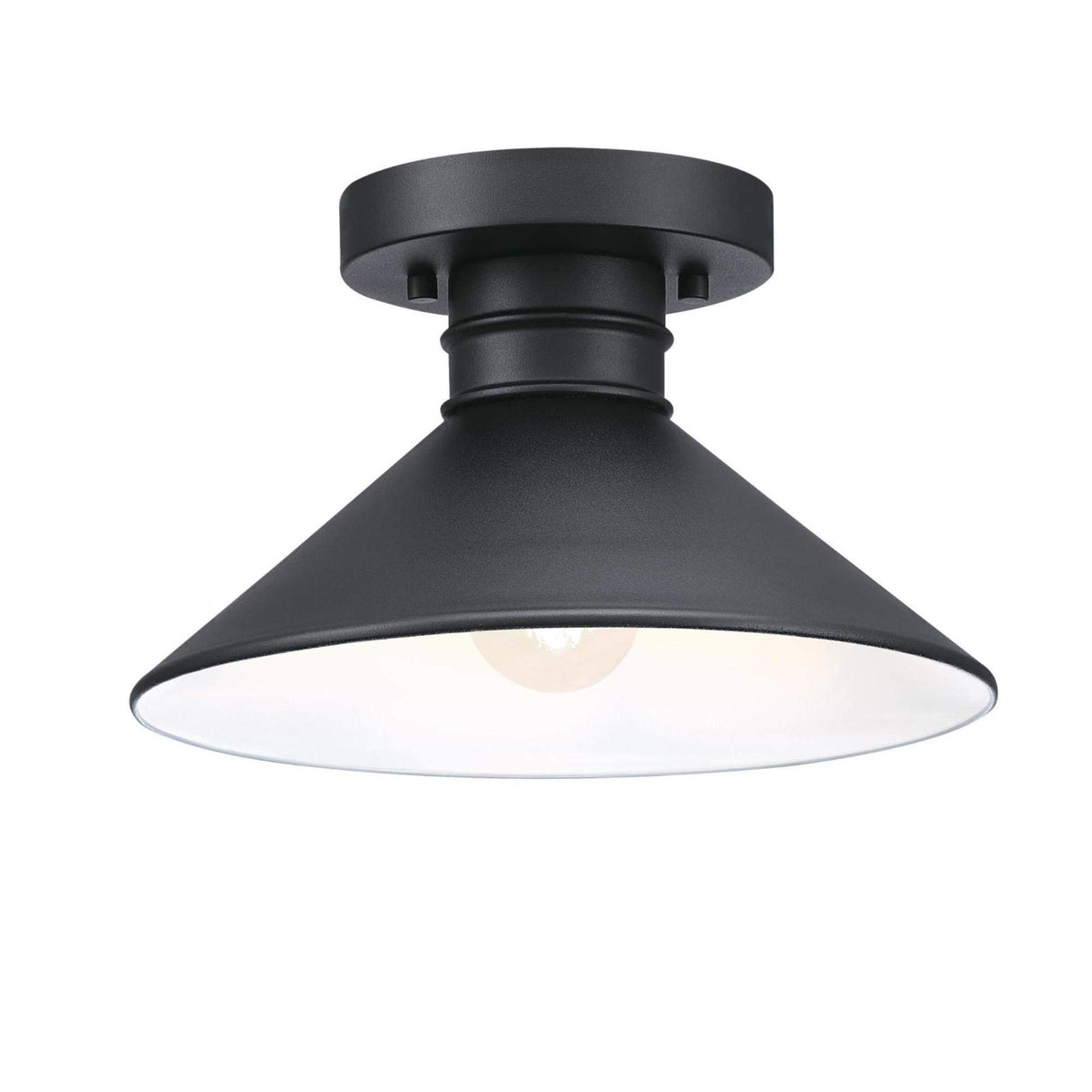 Westinghouse 6112900 Watts Creek 11 Inch Rustic/Arts & Crafts One-Light Outdoor Semi Flush Mount Ceiling Light, Dark Sky Friendly, Textured Black Finish Westinghouse