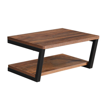 LUCKUP Floating Wall Shelves Wall Mounted Projector Shelf Wood AV Media Stand with 2 Shelves, Entertainment Center with Strengthened Metal Steel Frame