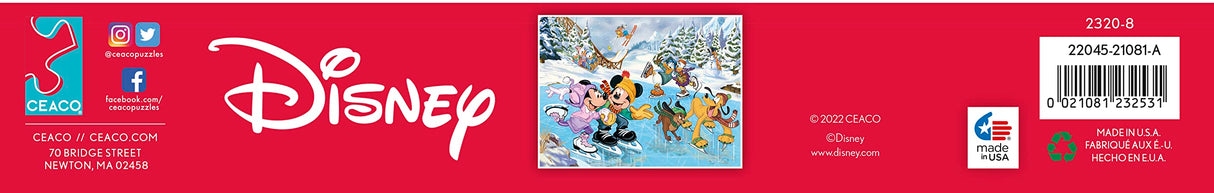 Ceaco - Disney Holiday - Together Time - Mickey & Minnie Skating - 400 Piece Jigsaw Puzzle Ceaco