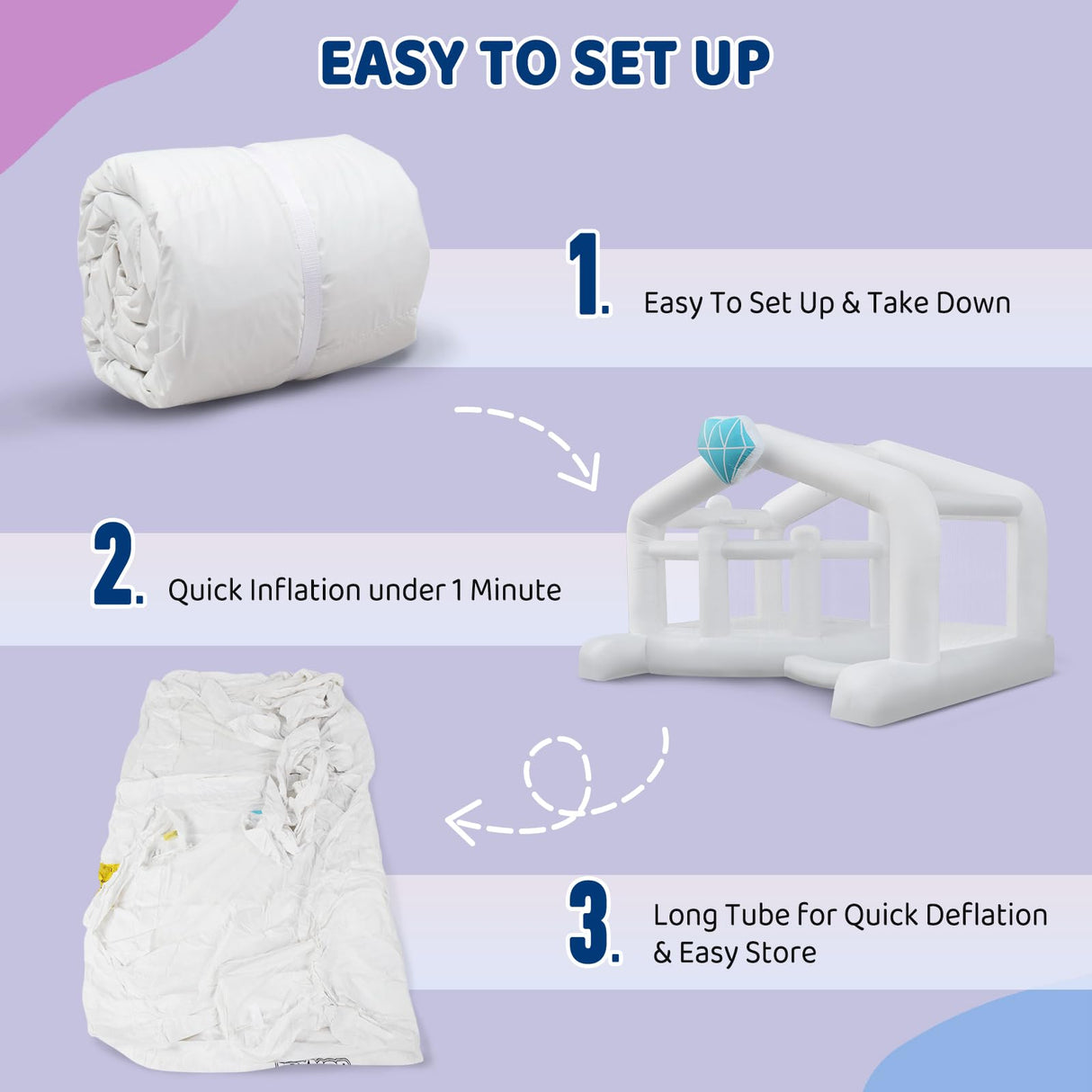 (2025 New) JOYMOR Giant Bounce House (13x10x8FT) w/Balloons for Outdoor Party, White Bounce House with Ball Pit for Kids, Including Blower, Portable Bag, 30s Set-up (Wedding) JOYMOR