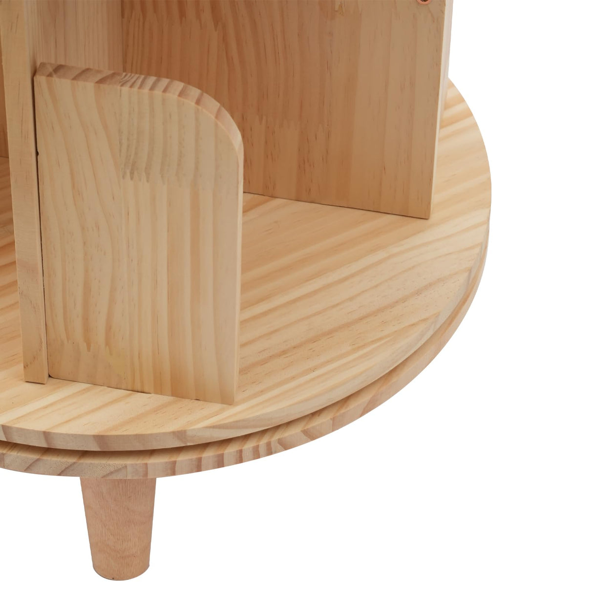 Netcoin 360° Freestanding Rotating Wooden Bookshelf for Efficient Storage and Display Netcoin