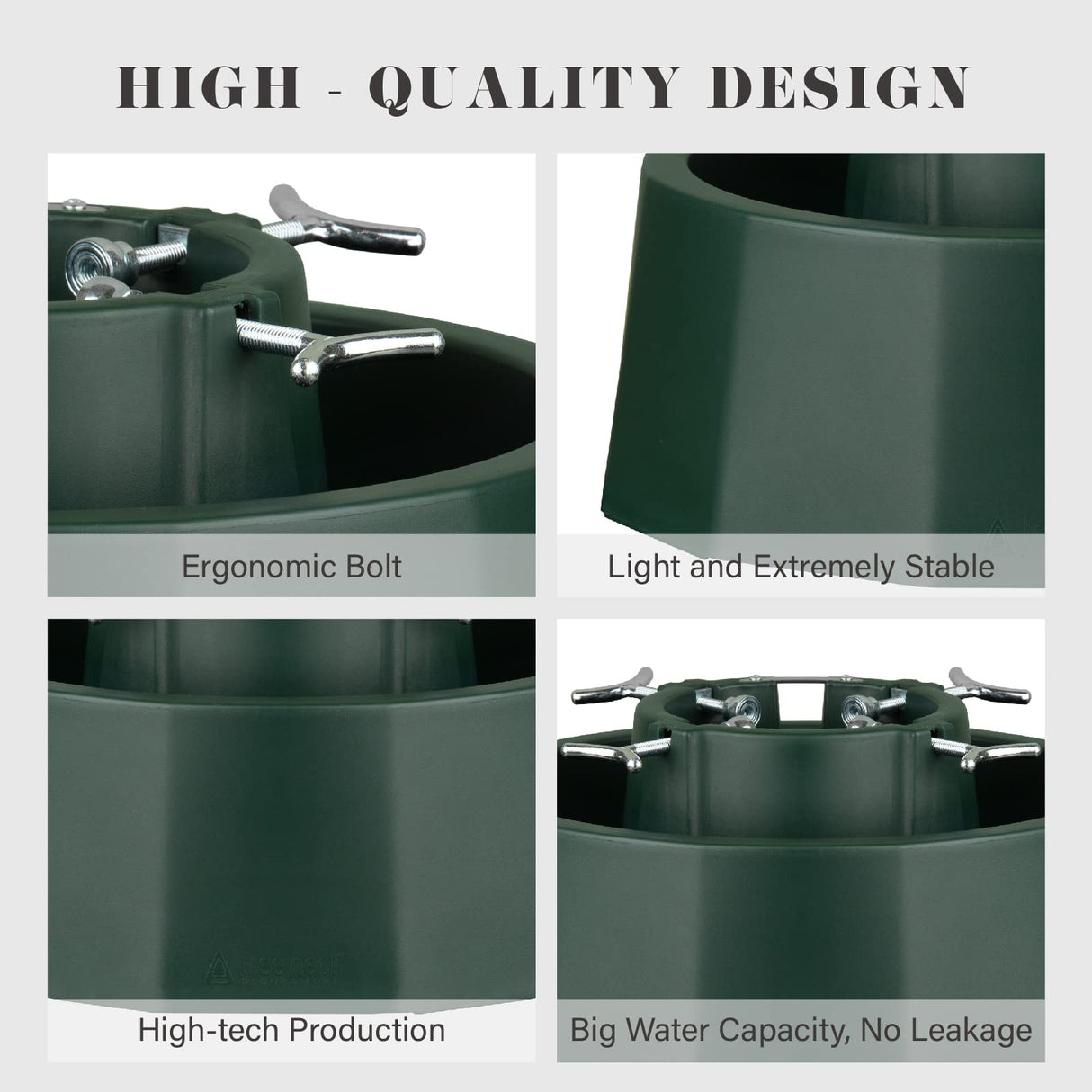 Tree Nest Robust Christmas Tree Stand for Real Christmas Trees Up to 8.5' Trees Water Reservoir Holds Up to 2.9 Gal Robust (Green,Medium) Tree Nest