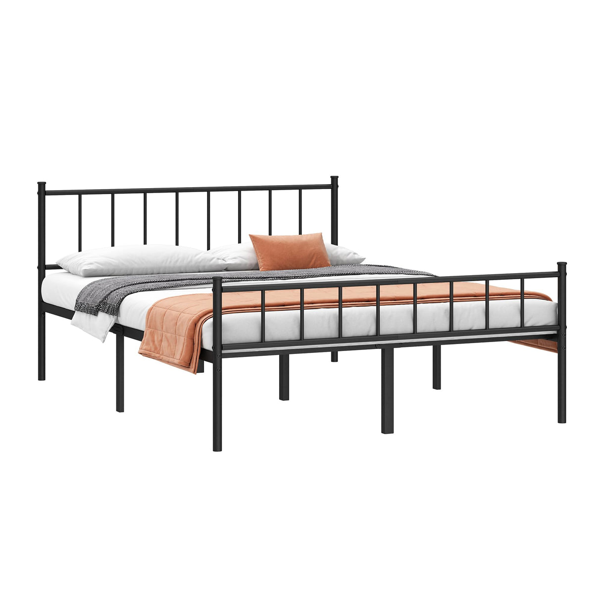 DIIYIV King Bed Frame-Classic Metal Platform Bed Frame,Mattress Foundation with Steel Slat Support,Under Foundation Storage,No Box Spring Needed, Easy Assembly, King Size DIIYIV