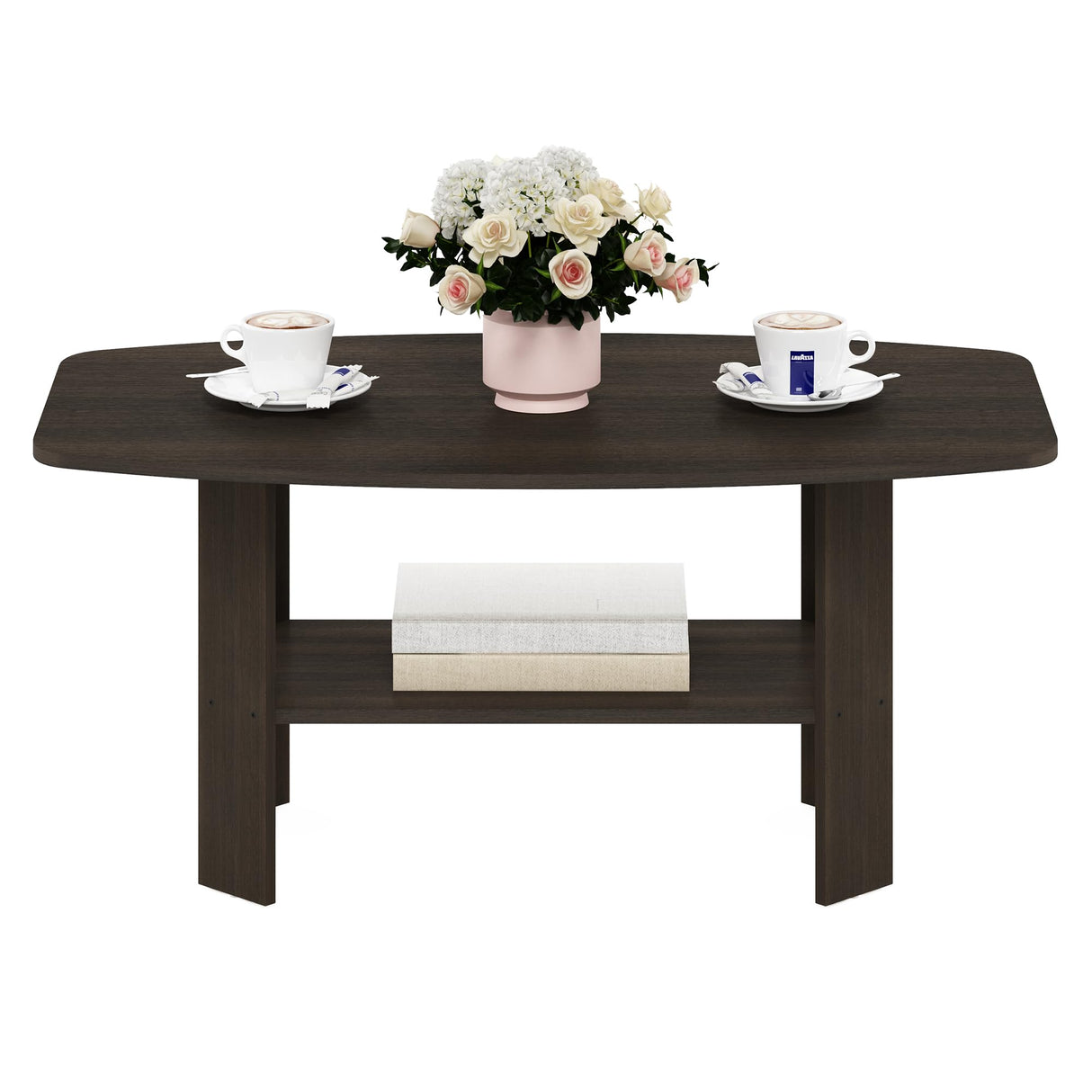 Furinno Simple Design Coffee Table, Dark Brown Furinno