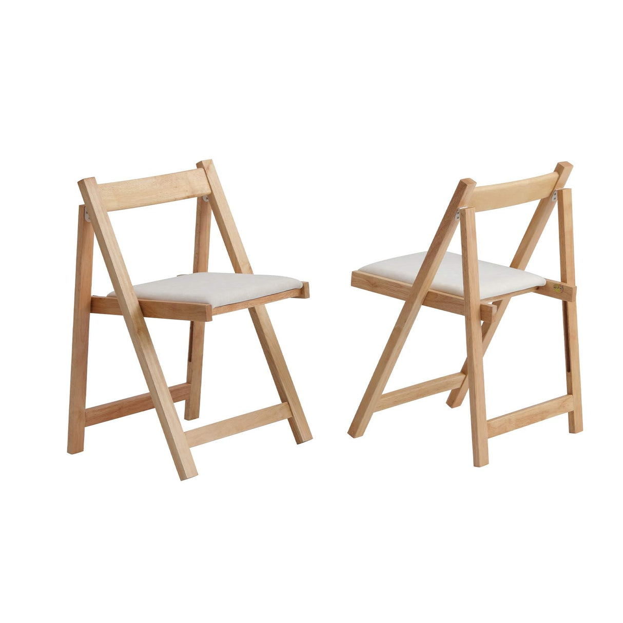 zenHarmet Folding Dining Chairs with Cushion, Padded Folding Chairs Lightweight, Modern Folding Patio Chairs, Wooden Dining Chairs, Foldable Chairs Set of 2 for Camping, Picnic, Office, Party (Wood) zenHarmet