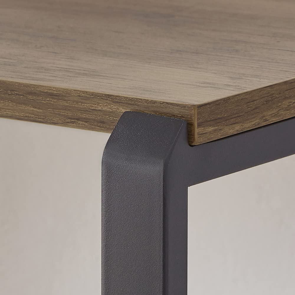 FOLUBAN 4-Tier Rustic Industrial Bookshelf in Oak Finish FOLUBAN