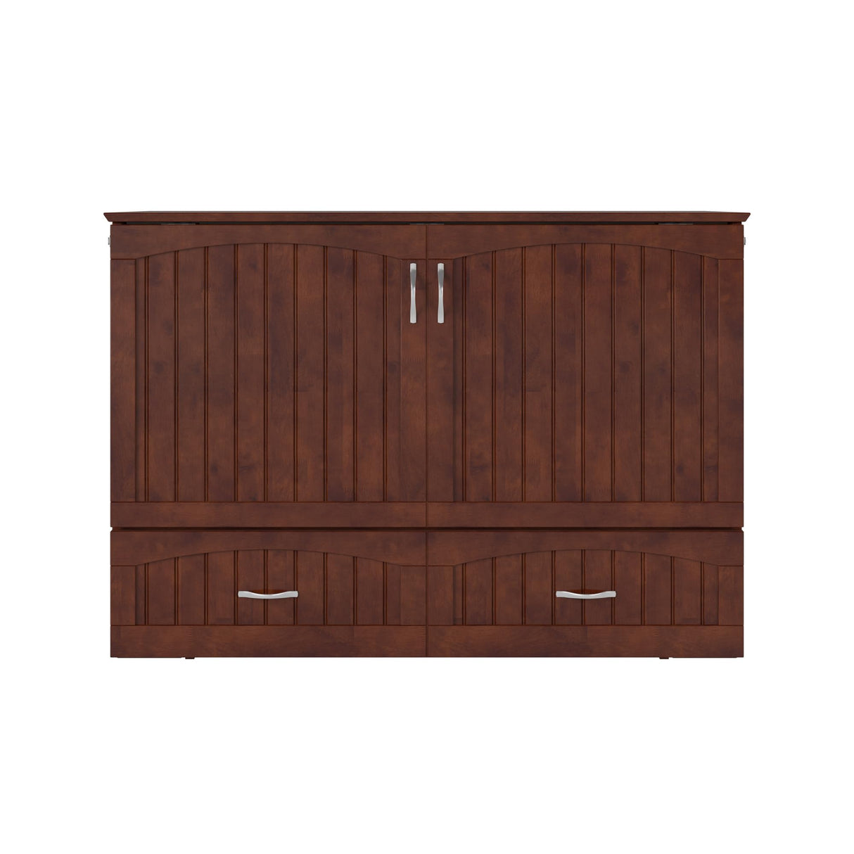 AFI, Southampton Murphy Bed Chest Full with 6" Mattress, Built-in USB Charger & Storage Drawer, Walnut AFI