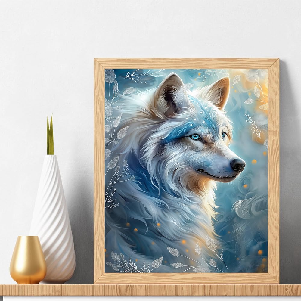 Natuyalo Paint by Numbers for Adults - Wolf Paint by Number Kits on Canvas without Frame, Animals DIY Acrylic Painting for Ideal Gift Home Wall Decor 16x20 Inch Natuyalo