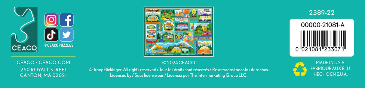 Ceaco - Tracy Flickinger - Camping Road Trip - 500 Larger Piece Jigsaw Puzzle Ceaco