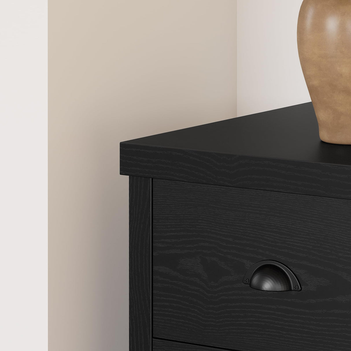 LIKIMIO Dresser 8 Drawer with Charging Station and Storage Bag, Wood Storage Chest of Drawers for Bedroom Living Room Hallway Entryway, Black LIKIMIO