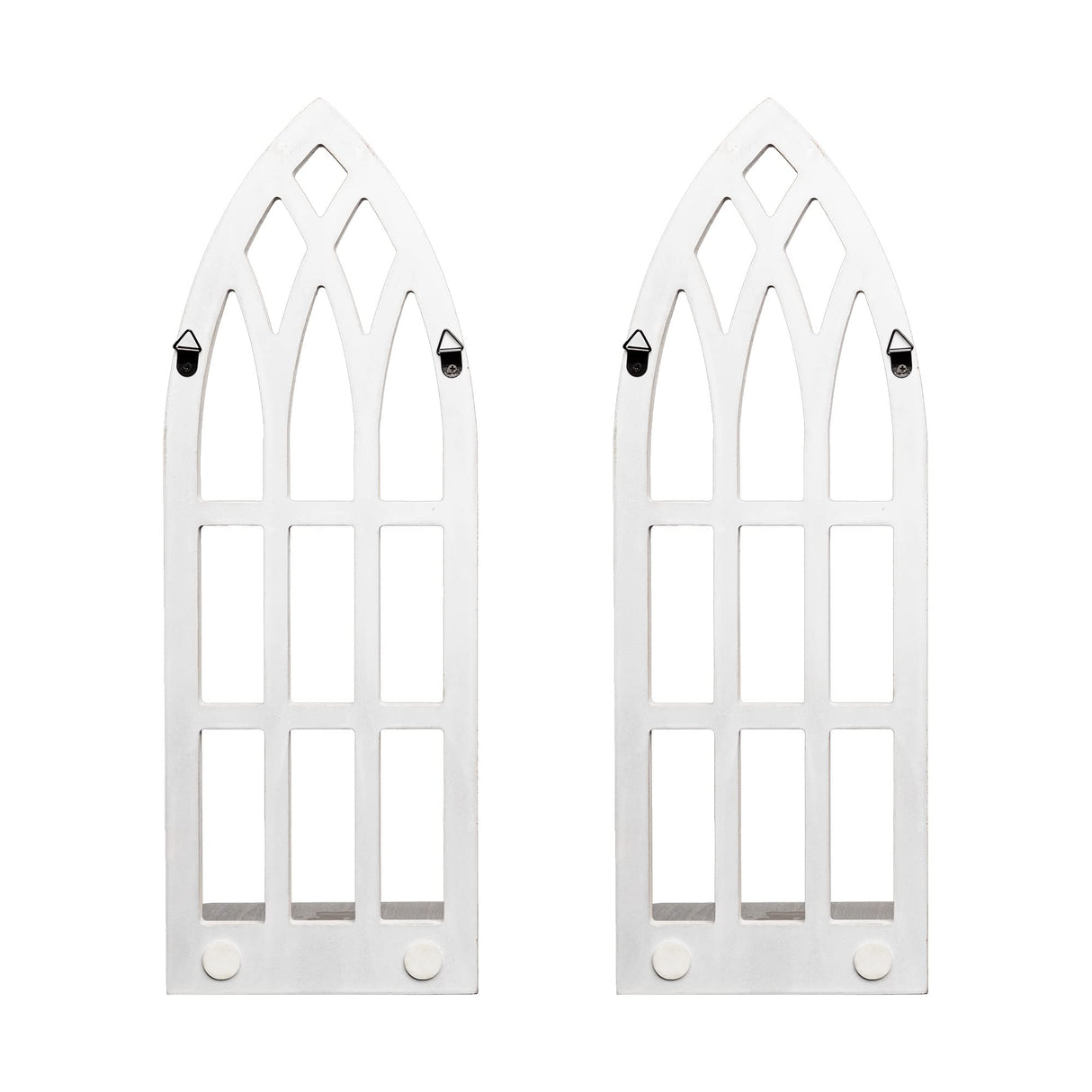HPC Decor Candle Sconces Wall Decor Set of 2- Handmade Wall Sconce Candle Holder- White Window Shape Wood Wall Home Decor- Farmhouse Wall Decorations for Living Room, Bedroom, Bathroom, Dining Room HPC DEC R OUR HAPPY PLACE