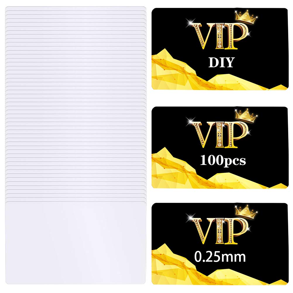 100PCS Sublimation Metal Business Cards 3.4 x 2.1 x 0.01 Inch Blank Sublimation Metal Name Card for Color UV Print (0.25mm) Jolbndcv