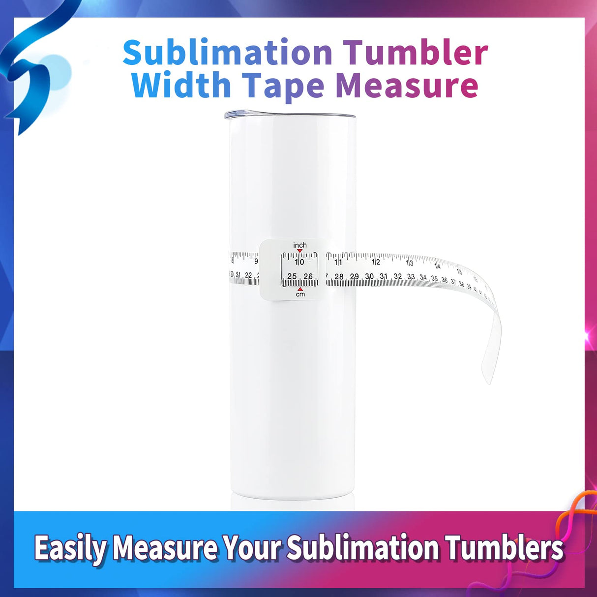 2 Pack Sublimation Blanks Tumblers Width Measurer, Easily Measure The Height and Width of Your Sublimation Tumblers, Use for Heat Press Sublimation Blanks Tumblers Skinny Straight Cup SZLTZK