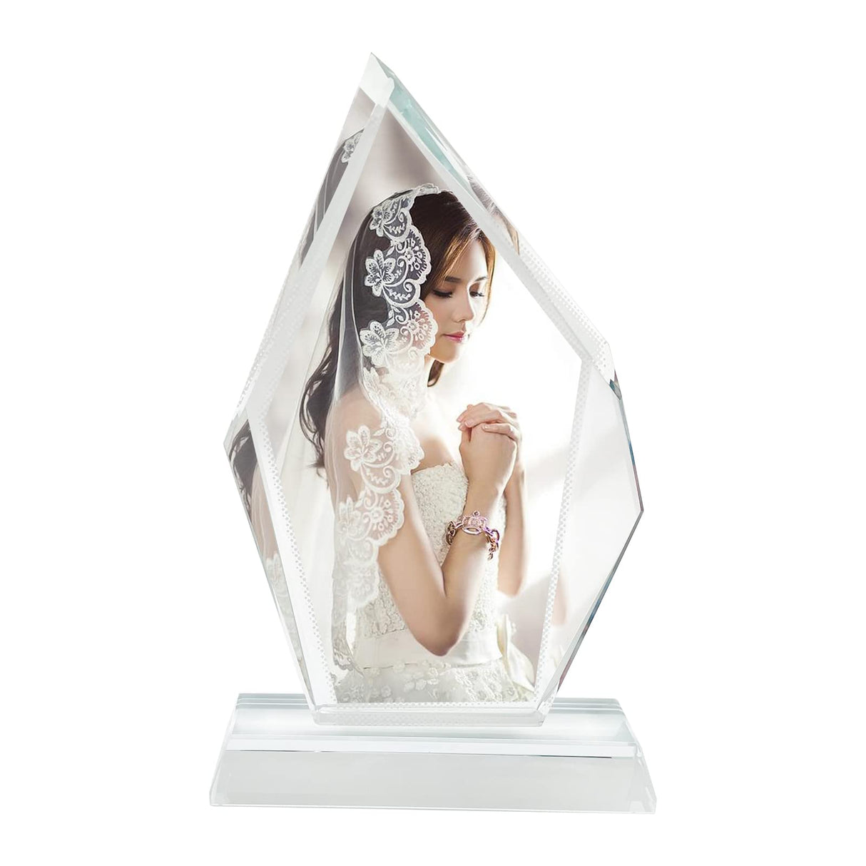 Ismosm Sublimation Blanks Crystal Tabletop Decor Decorative Signs Plaques Custom Photo Frame DIY Picture Frame (Blank - Irregular) Ismosm