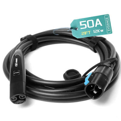 EVDANCE Extension Cord for Tesla 21ft Extension Cable Max Support 12KW 50Amp 240V with NACS Plug Extension Cord for Your Level 1&2 EV Charger Tesla Wall Connector