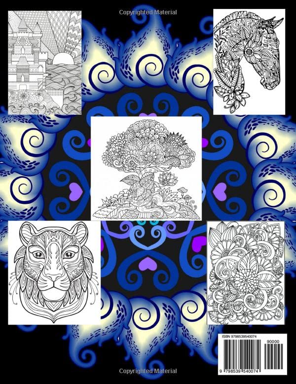 Mindfullness Coloring Book: Anti-Stress Art Relaxing Therapy for Adults with Flowers, Trees, Horses and more Stress Relieving Mandalas Patterns WoodArtSupply
