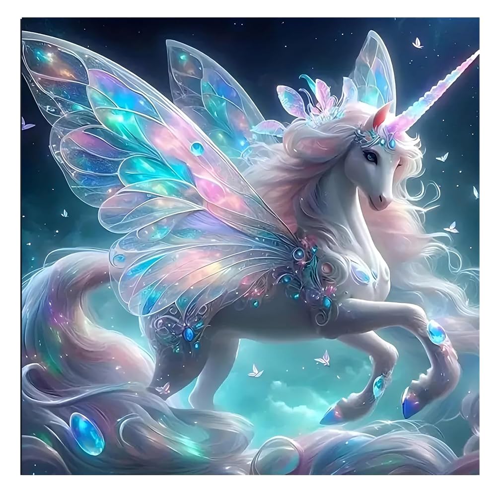 Diamond Art Kits for Adults, Unicorn Full Drill Diamond Painting Kits for Beginner and Kids, DIY Painting Art and Crafts for Home Office Bar Wall Decor, 12 x 12 Inch xinhong