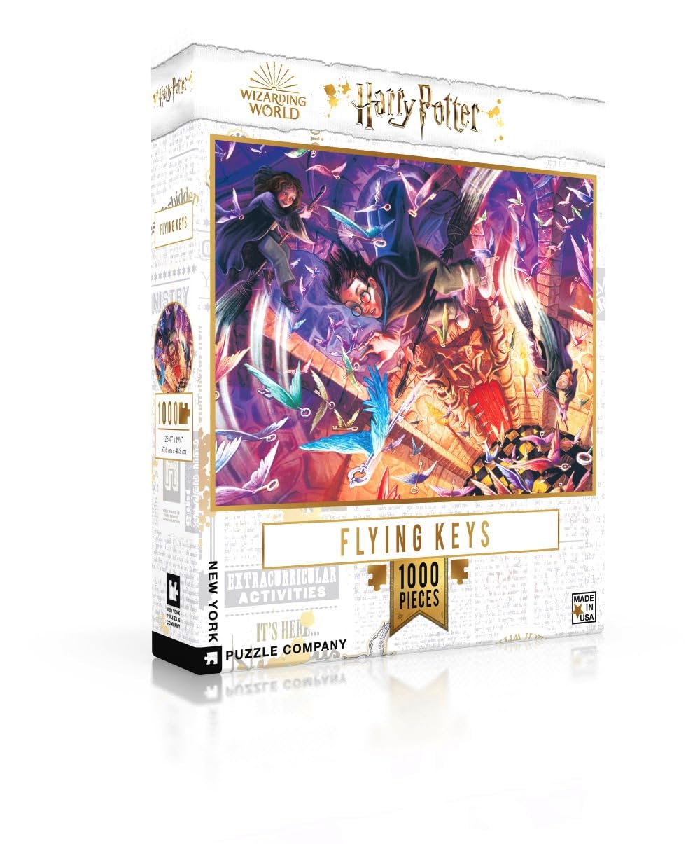 New York Puzzle Company - Harry Potter Flying Keys - 1000 Piece Jigsaw Puzzle for Family Game Nights by Mary GrandPré New York Puzzle Company