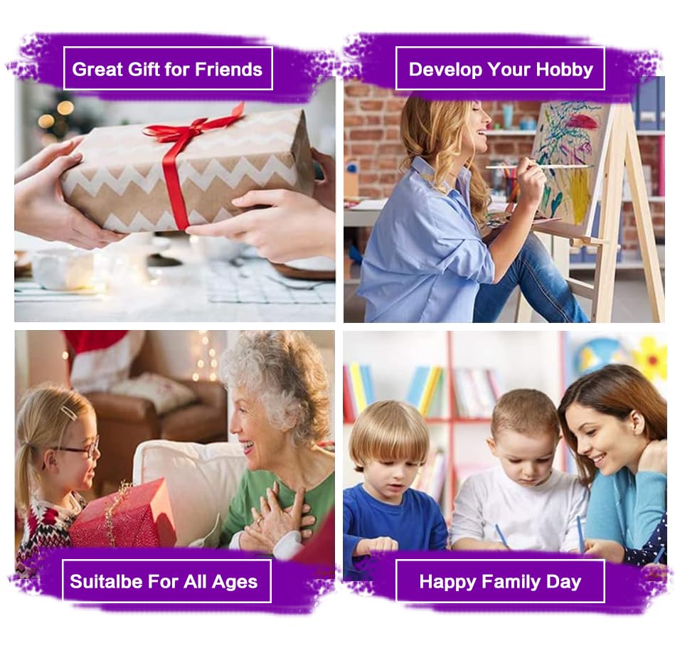 Christmas Paint by Numbers Kit for Adults, Red Truck Paint by Numbers Kits for Adults Beginners, Acrylic Painting for Home Wall Decor 16x16 inch croshom