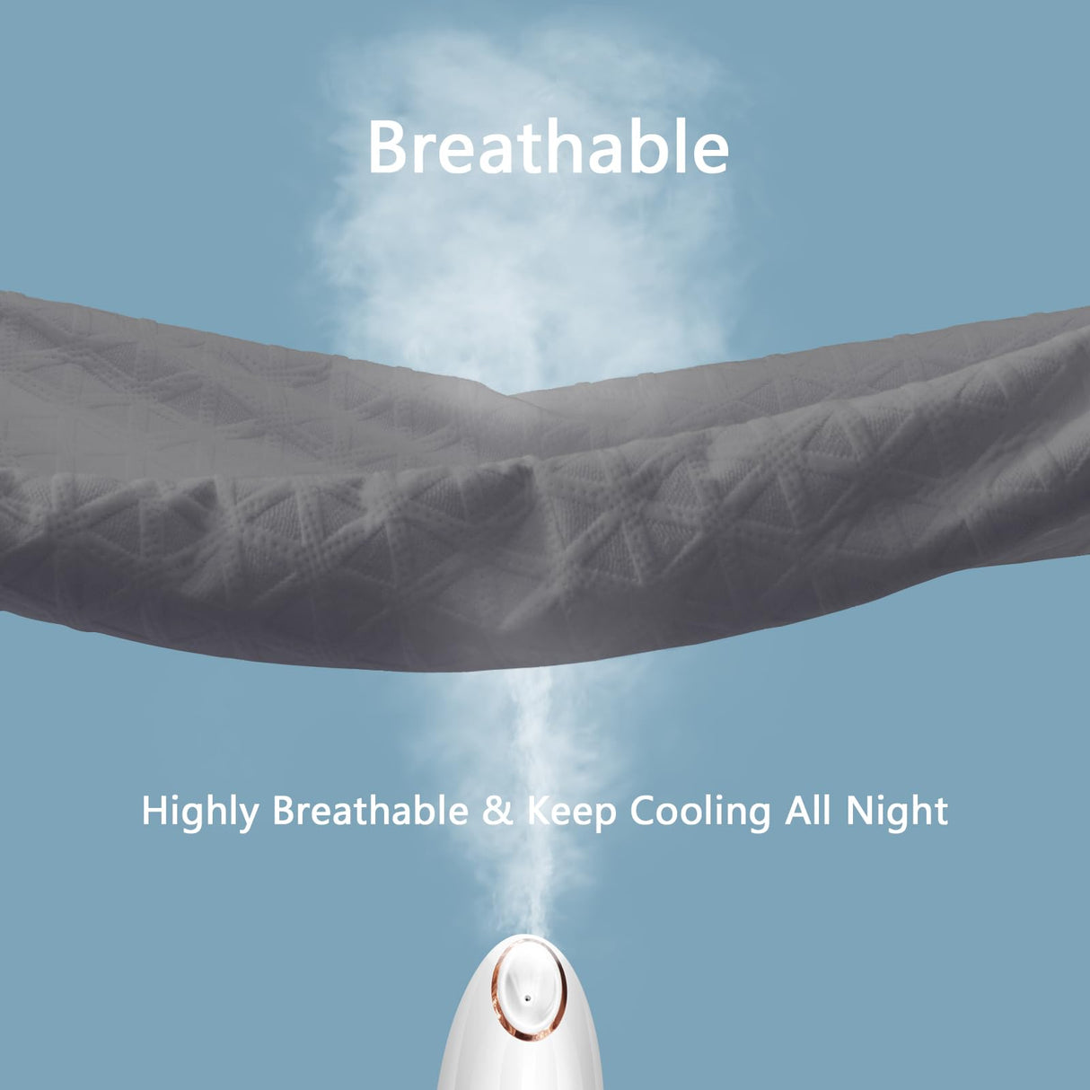 Premium Waterproof Mattress Protector Queen Size, Breathable Bed Cover 3D Air Fabric Cooling Mattress Pad Cover Smooth Soft Noiseless Washable, 8''-21'' Deep Pocket (Gray) GOPOONY