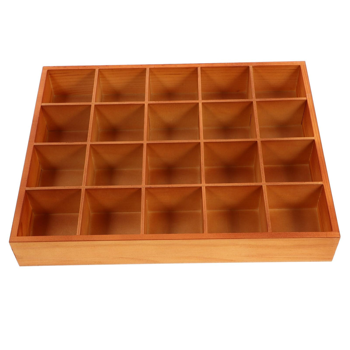 PRETYZOOM Wooden Sorting Tray 20 Grids Socks Underwear Storage Divider Box Drawer Desk Organizer Closet Cabinet Box for Crafts Jewelry Handkerchief Tie PRETYZOOM
