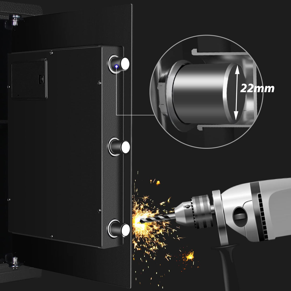 Biometric Home Safe, Fingerprint Gun Safe Lock Box,Money Box for Jewelry Handgun Cash Valuables,Perfect for Home/Office/Hotel, Black, 2.05 Cubic Feet VoleStay