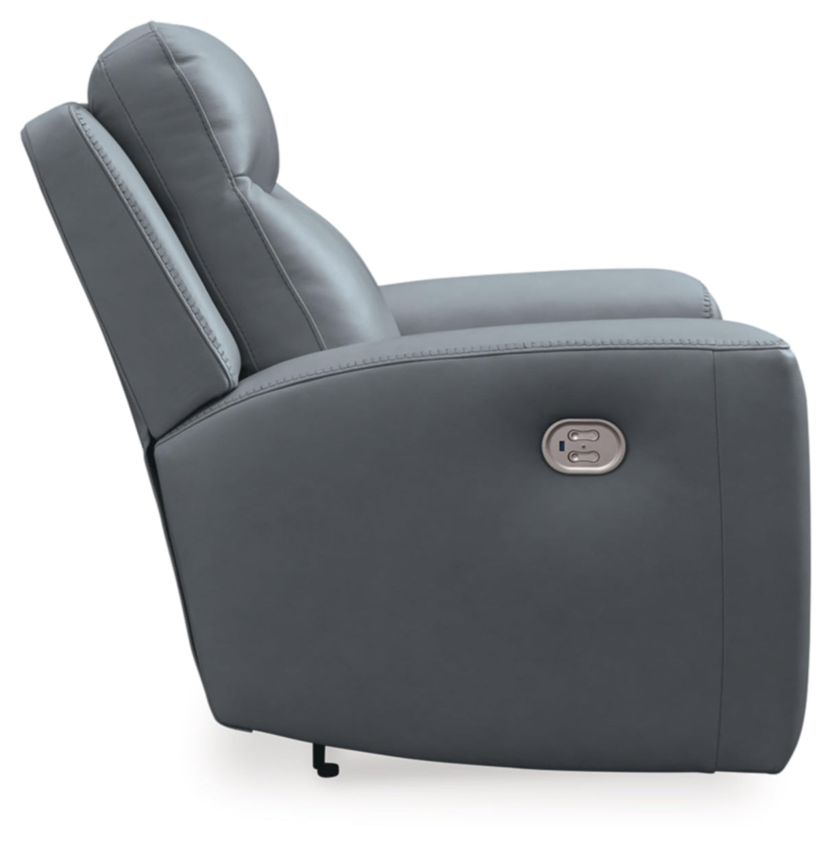 Signature Design by Ashley Mindanao Contemporary Leather Match Upholstered Power Recliner with Adjustable Headrest, Gray Signature Design by Ashley