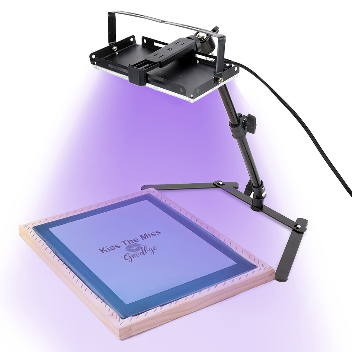 Pllieay 60pcs Screen Printing Kit with LED UV Exposure Lamp, 6 Colors Screen Printing Ink, 3 Size Wood Silk Screen Printing Frames, All The Screen Print Supplies in One Set Pllieay