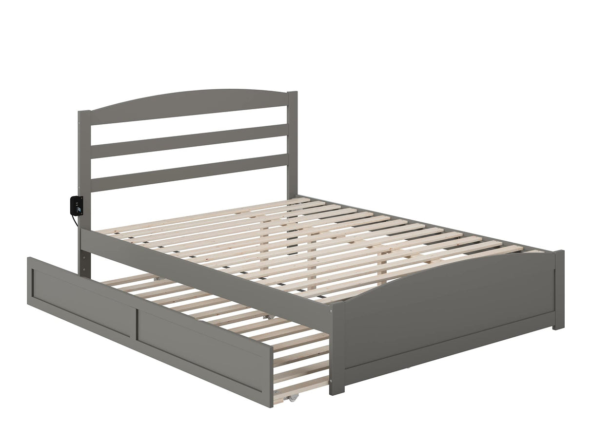 AFI, Warren Queen Platform Bed with Matching Footboard & Twin XL Trundle, Grey AFI