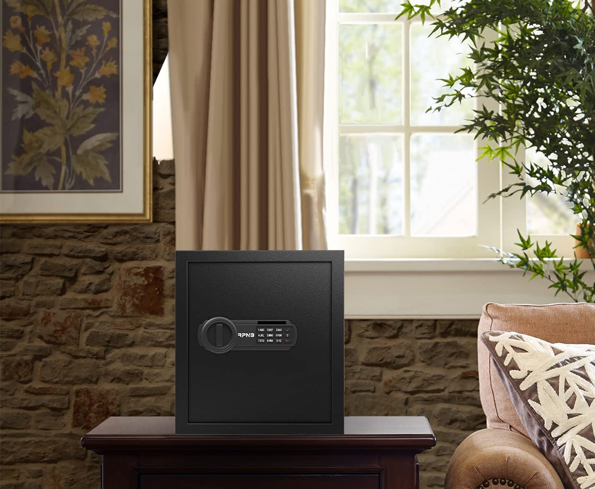 RPNB Deluxe Safe and Lock Box,Money Box,Digital Keypad Safe Box,Steel Alloy Drop Safe, Keypad Lock,Perfect for Home Office Hotel Business Jewelry Cash Use Storage,1.2 Cubic Feet RPNB