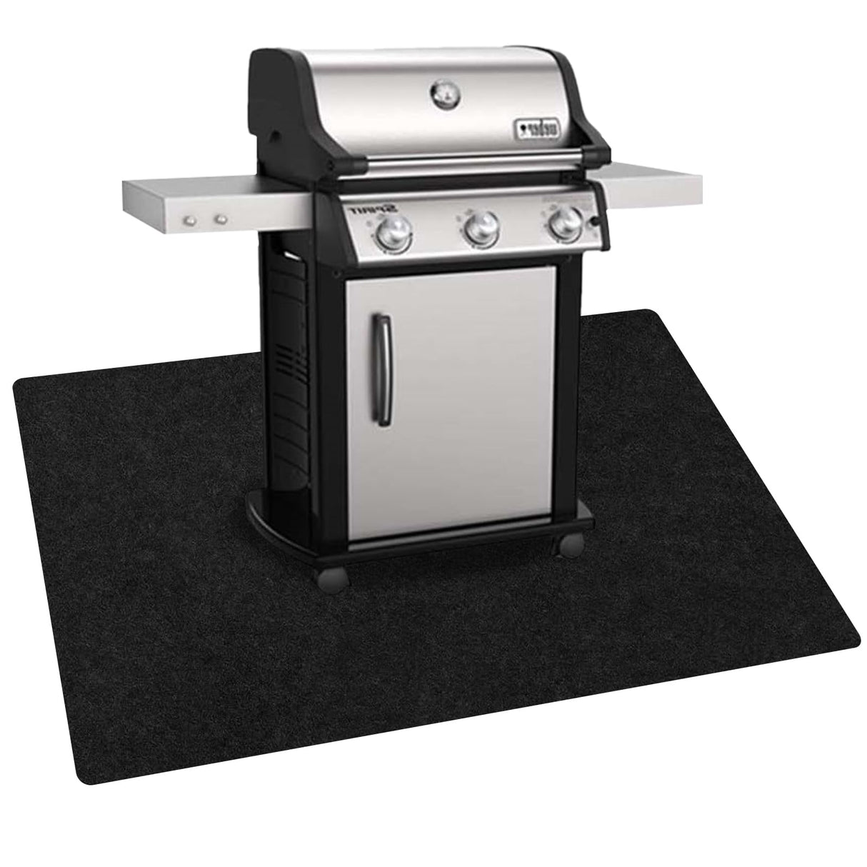 AiBOB Under Grill Mat, Premium Outdoor BBQ Mats Protect Decks and Patios, Absorbent Liquids Pad Under Grills, Reusable, Waterproof, 40x60 Black AiBOB