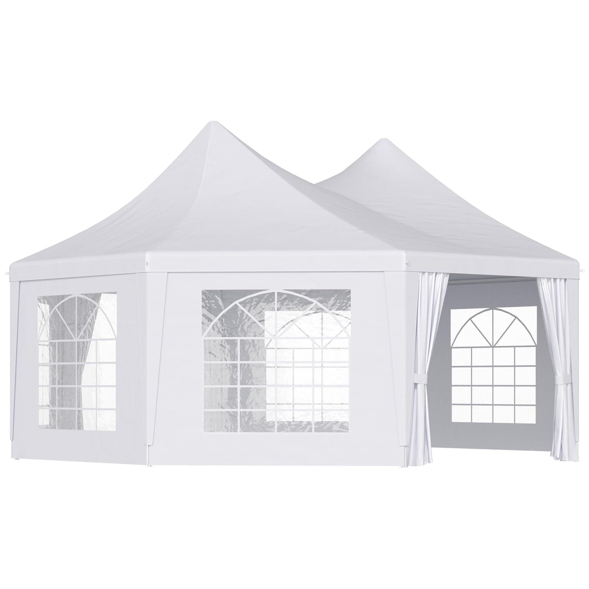 Outsunny 22 x 16 ft Party Tent, Wedding Tent with Sidewalls, Heavy Duty Event Tent with 2 Doors and 6 Windows, Outdoor Gazebo Tent for Party, White Outsunny