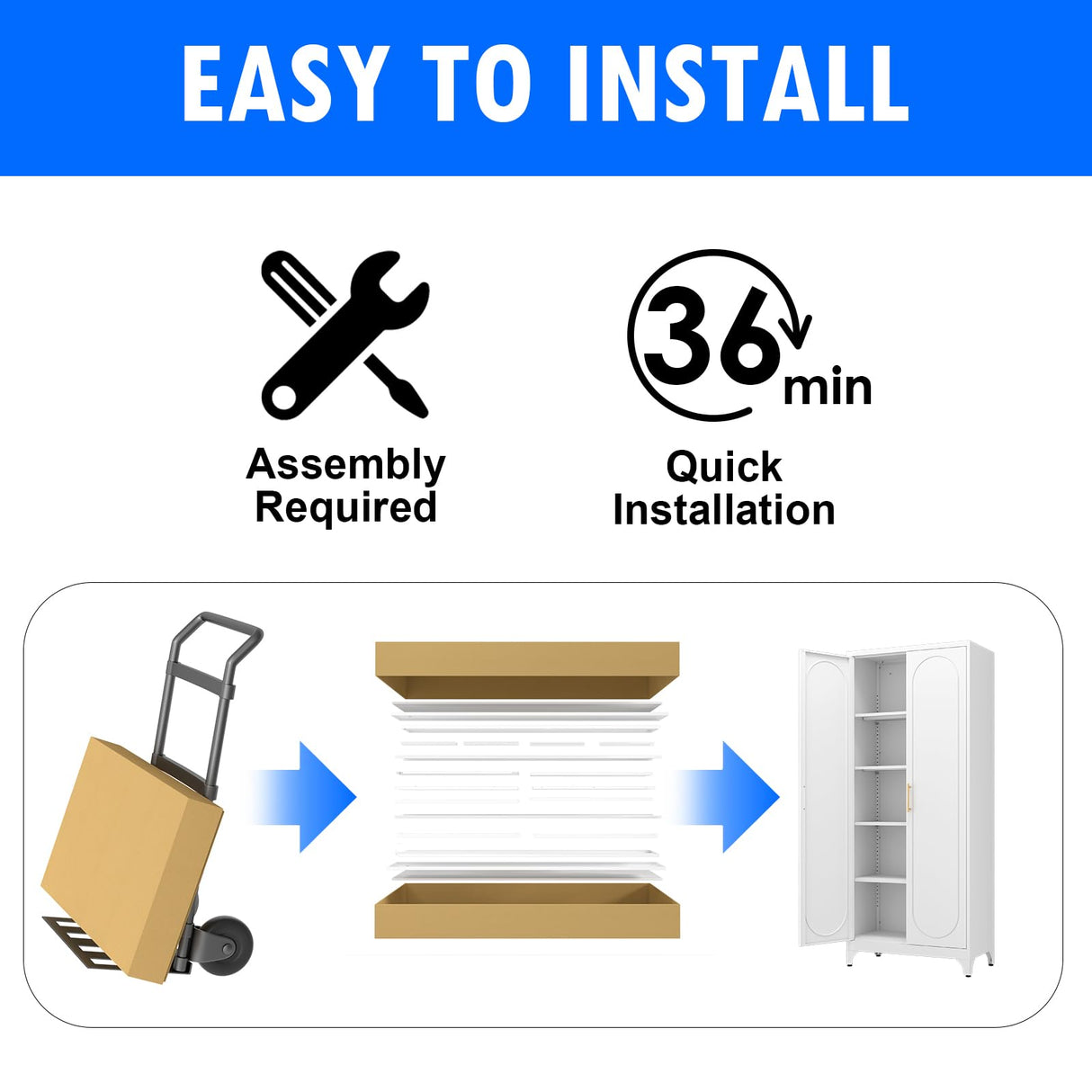 Polup White Kitchen Pantry Cabinet, 75" Tall Metal Pantry Storage Cabinet with Doors and Adjustable Shelves, Food Pantry Cabinets with Handle, Freestanding Cupboard for Living Room-Assemble Required Polup