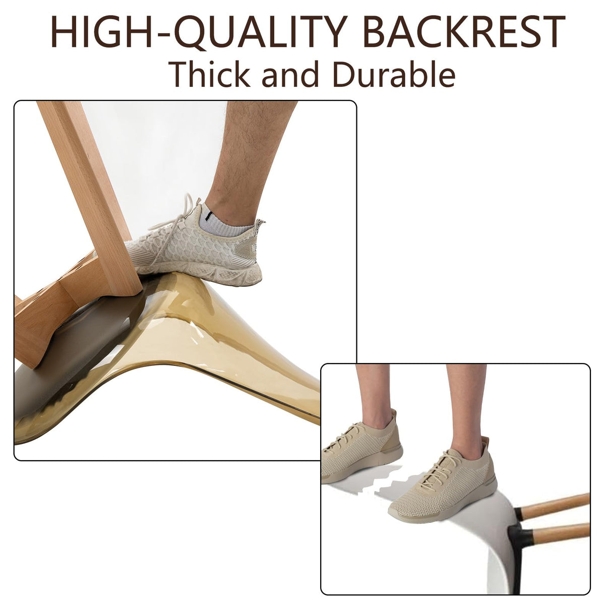 ANOUR Dining Chairs Set of 4, Modern Kitchen Clear Acrylic Accent Dinner Chairs with PU Leather Cushions Seat and Solid Beech Legs, Suitable for Living Room and Bedroom ANOUR