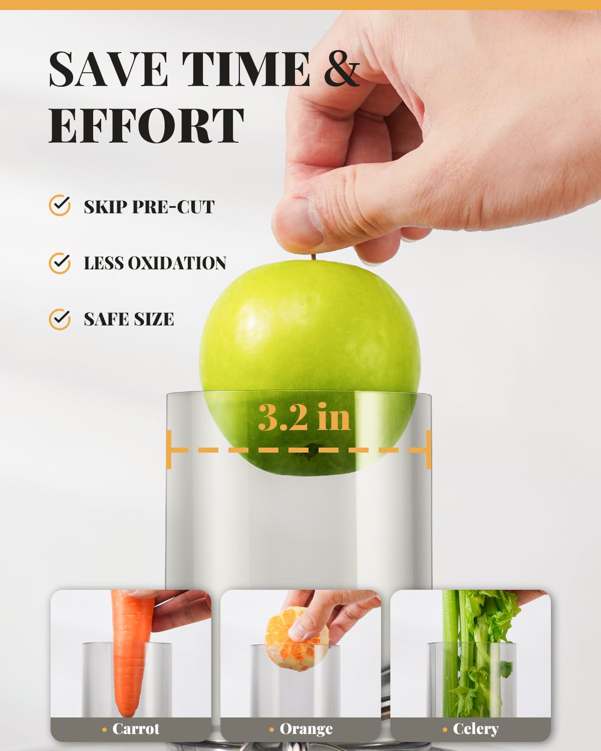 GDOR 1200W Juicer with Larger 3.2" Feed Chute, Titanium Enhanced Cutting System, Centrifugal Juice Extractor Maker with Heavy Duty Full Copper Motor, Dual Speeds, BPA-Free, Silver GDOR