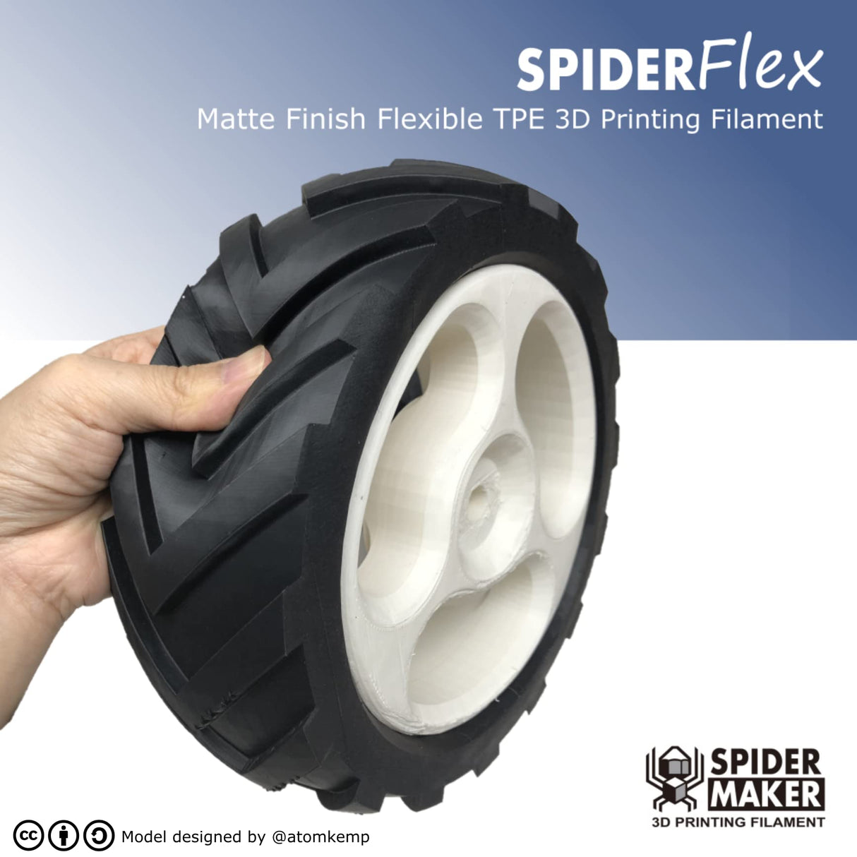 SpiderMaker SpiderFlex Matte Finish Flexible TPE (Matte TPU) 3D Printing Filament - Shore 75A, 1.75mm, 500g (Fair Skin) SPIDER MAKER